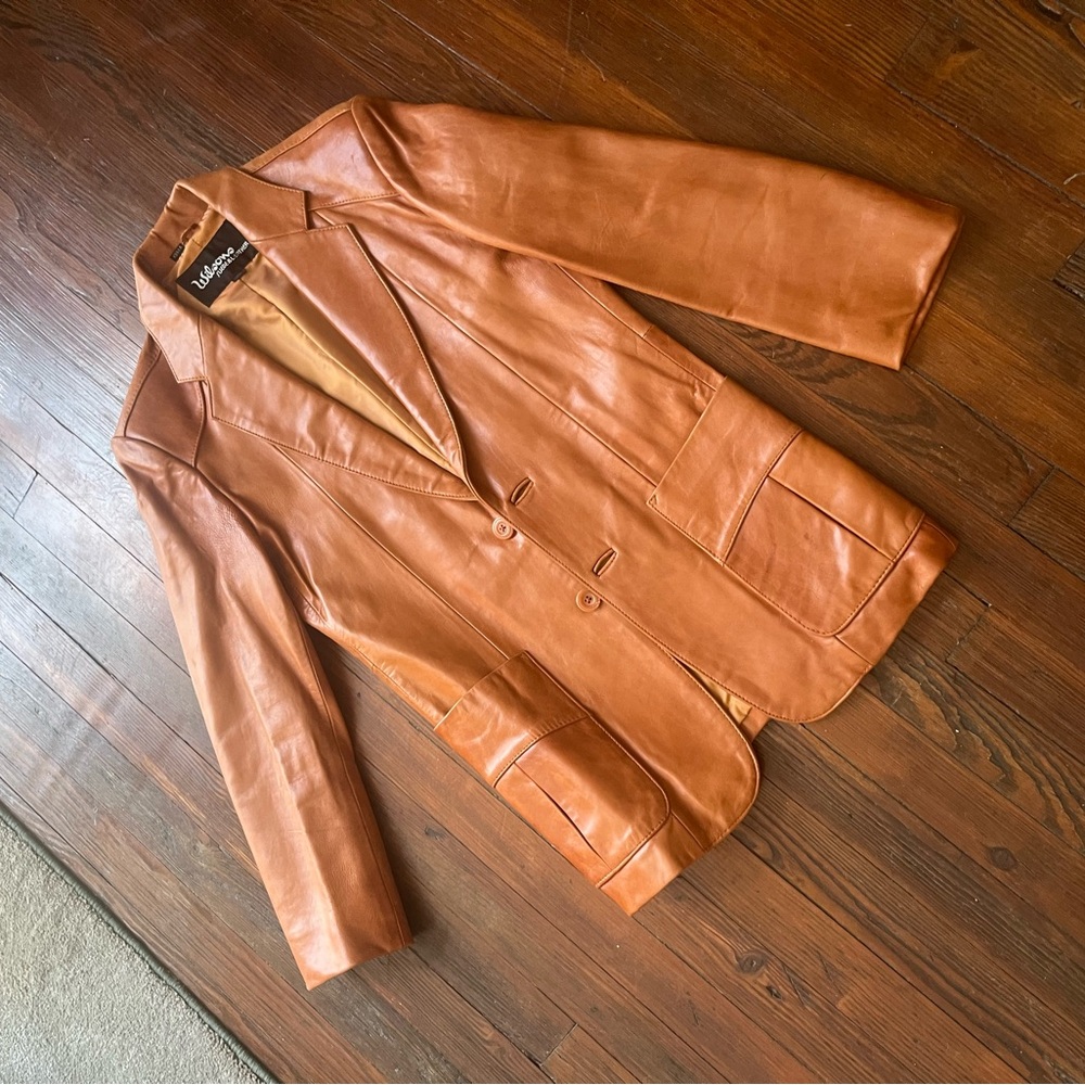 Wilsons Leather Vintage Tan Blazer - Picture 4 of 15